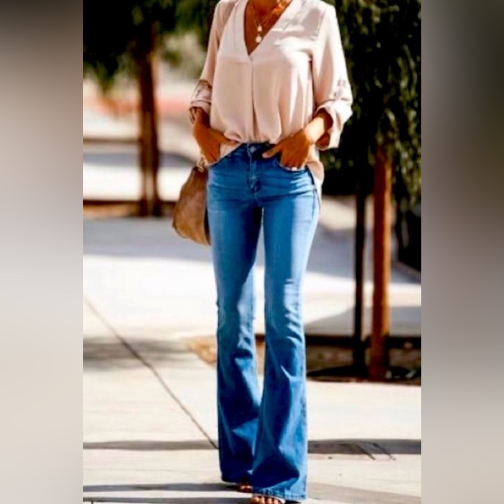 PARKER SMITH Medium Blue Flare Jeans